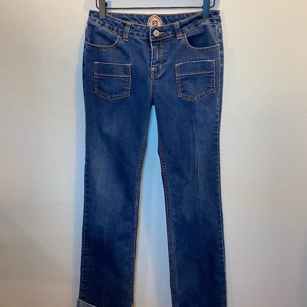 Blue Marlin Womens Blue Regular Fit Medium Wash Straight Denim Jeans
